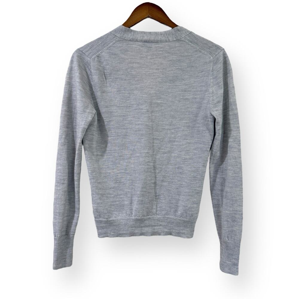 J Crew 100% Merino Wool Jeweled Cardigan S Grey Embellished Quiet Luxury Office - Picture 7 of 9